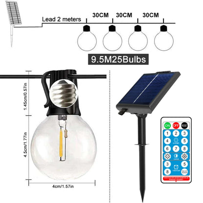 Solar G40 Globe String Lights 10M