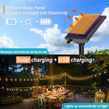 Solar G40 Globe String Lights 10M