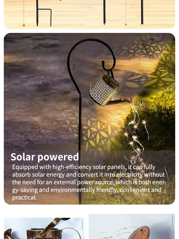 Solar Iron Kettle Hanging Lights