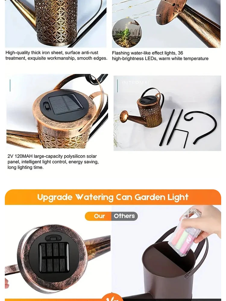 Solar Iron Kettle Hanging Lights