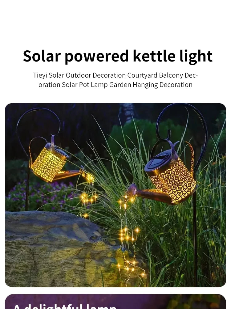 Solar Iron Kettle Hanging Lights