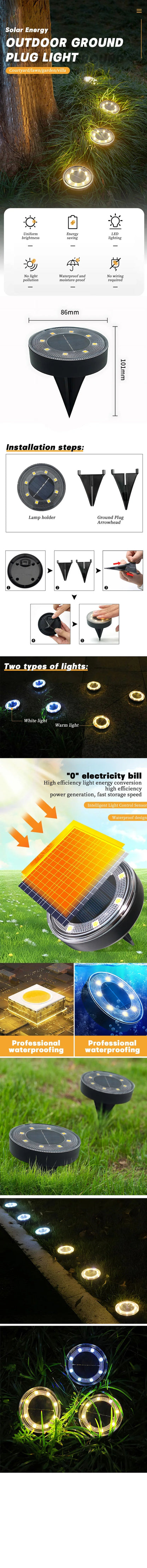 Solar LED Garden Disk Lights