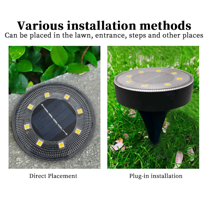 Solar LED Garden Disk Lights