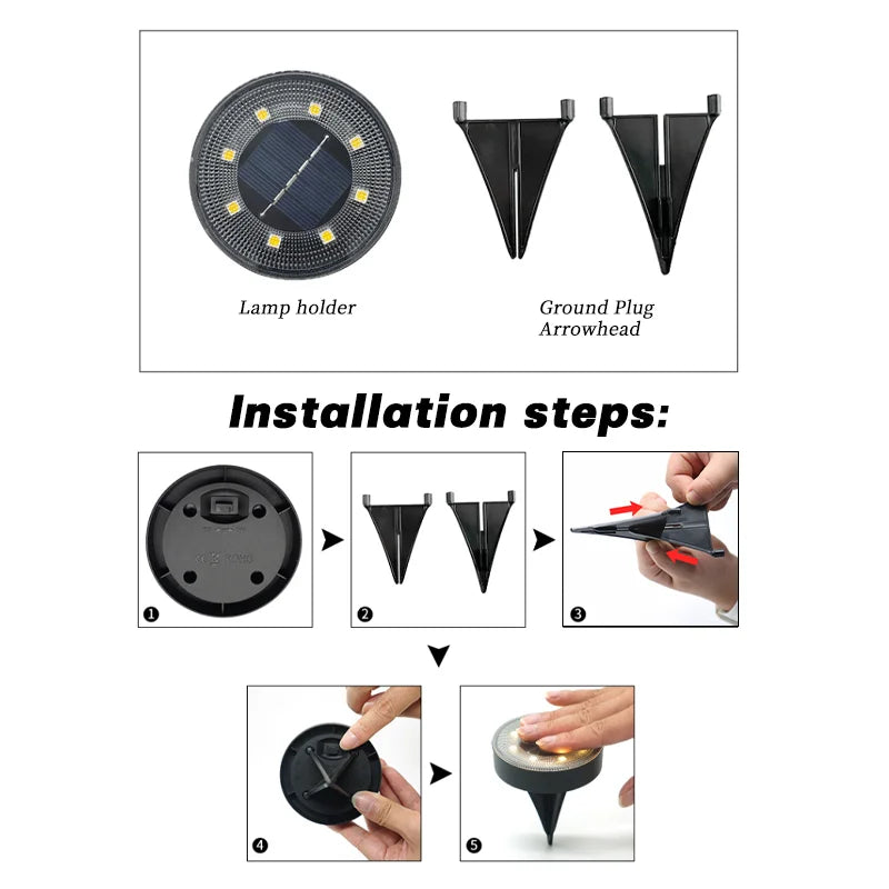 Solar LED Garden Disk Lights