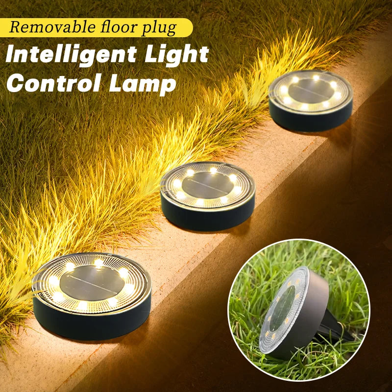 Solar LED Garden Disk Lights