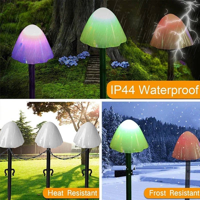 Solar LED Mushroom String Lights