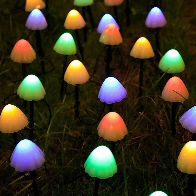 Solar LED Mushroom String Lights