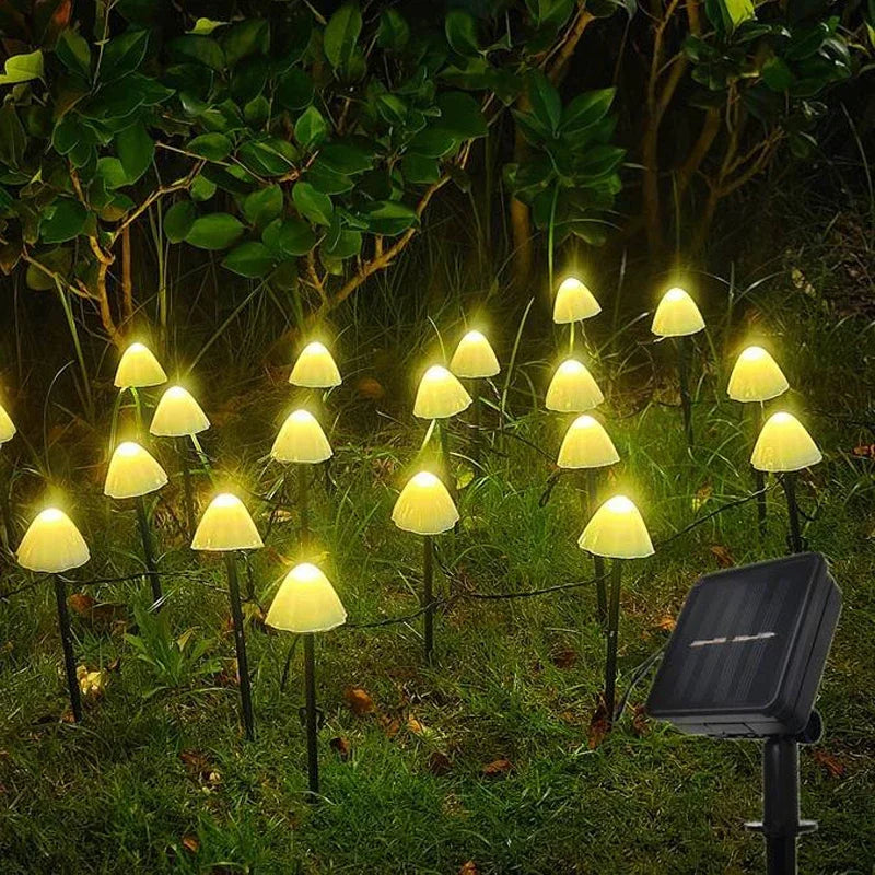 Solar LED Mushroom String Lights