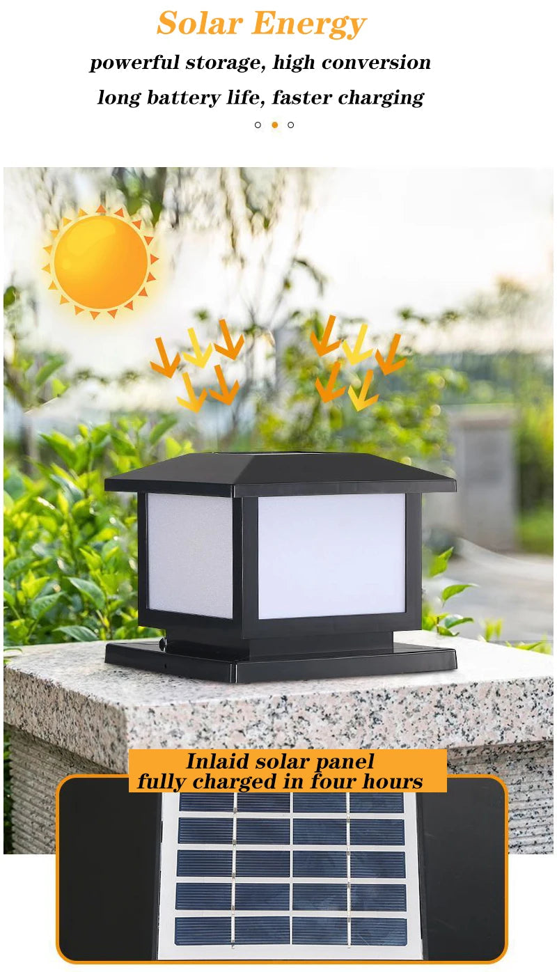 Solar LED Waterproof Outdoor Pillar Light