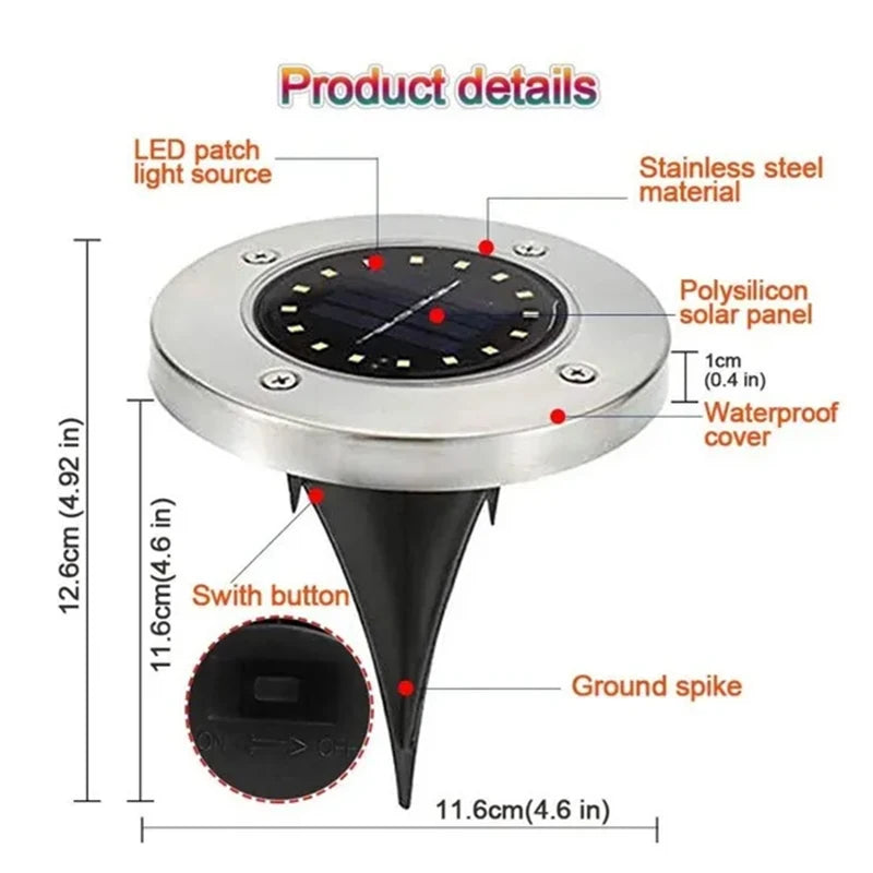 Solar Power Garden Disk Light