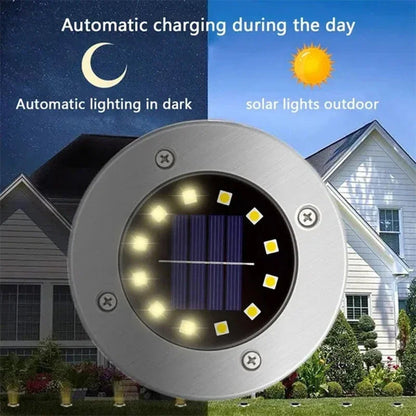 Solar Power Garden Disk Light