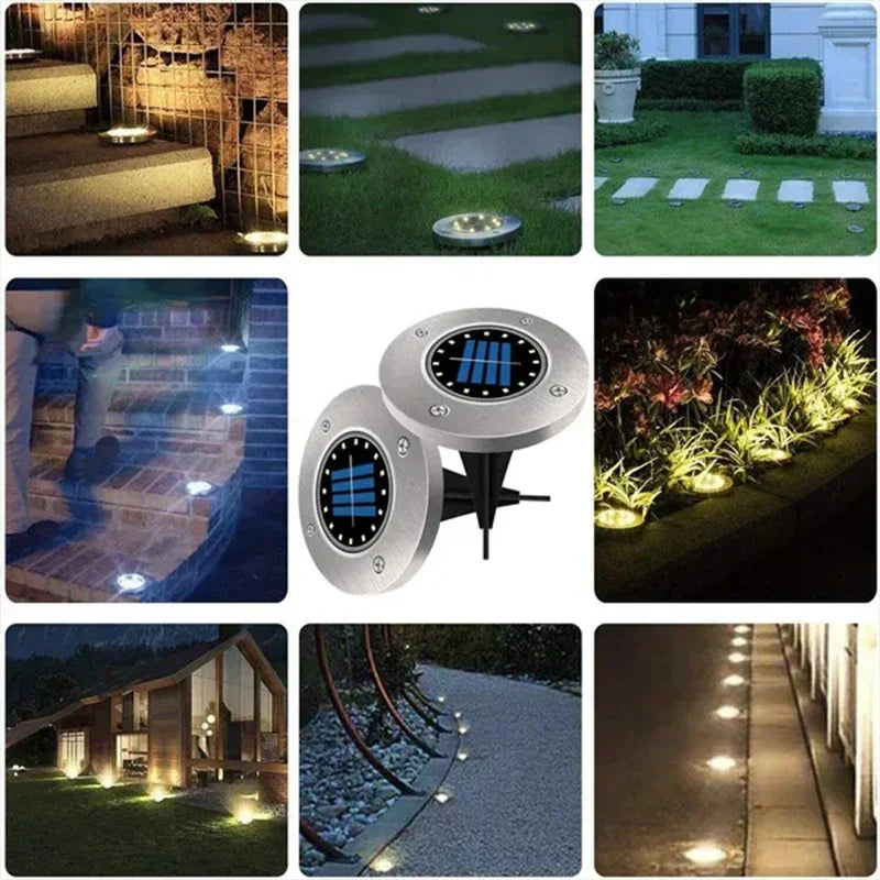 Solar Power Garden Disk Light