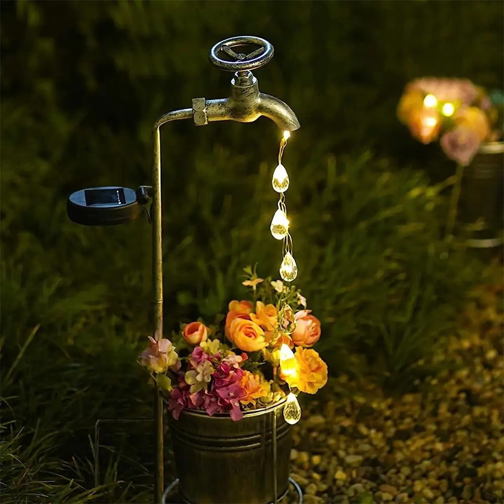 Solar Powered Garden Faucet Light