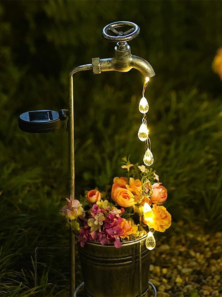 Solar Powered Garden Faucet Light