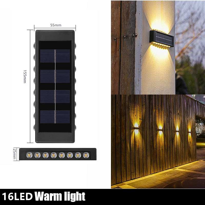 Solar-Powered LED Wall Lamp Outdoor