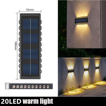 Solar-Powered LED Wall Lamp Outdoor