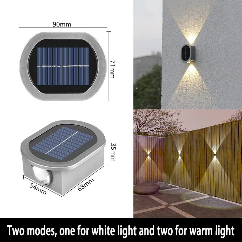 Solar-Powered LED Wall Lamp Outdoor