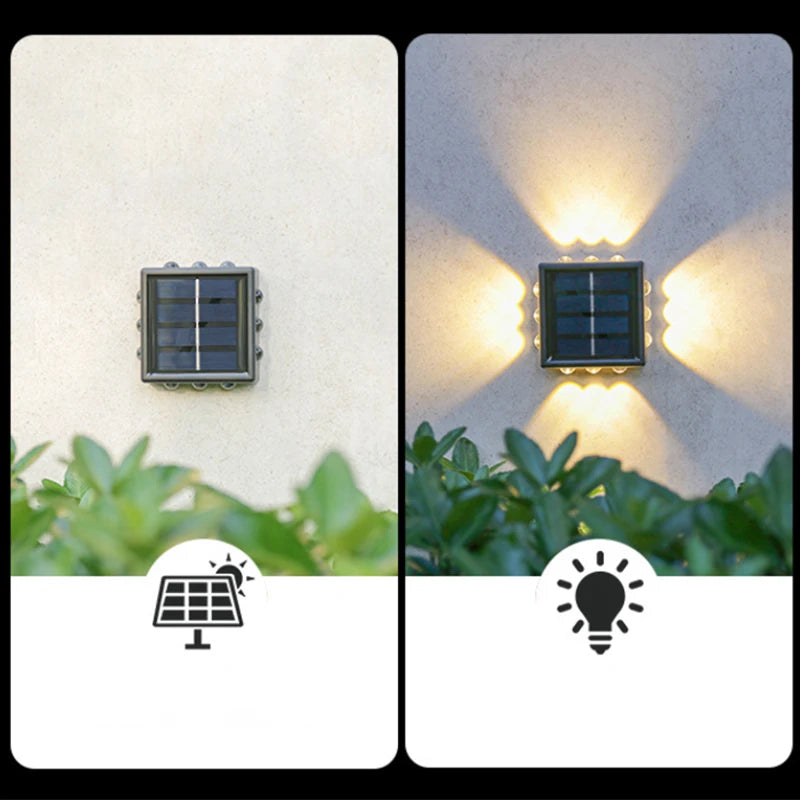 Solar-Powered LED Wall Lamp Outdoor