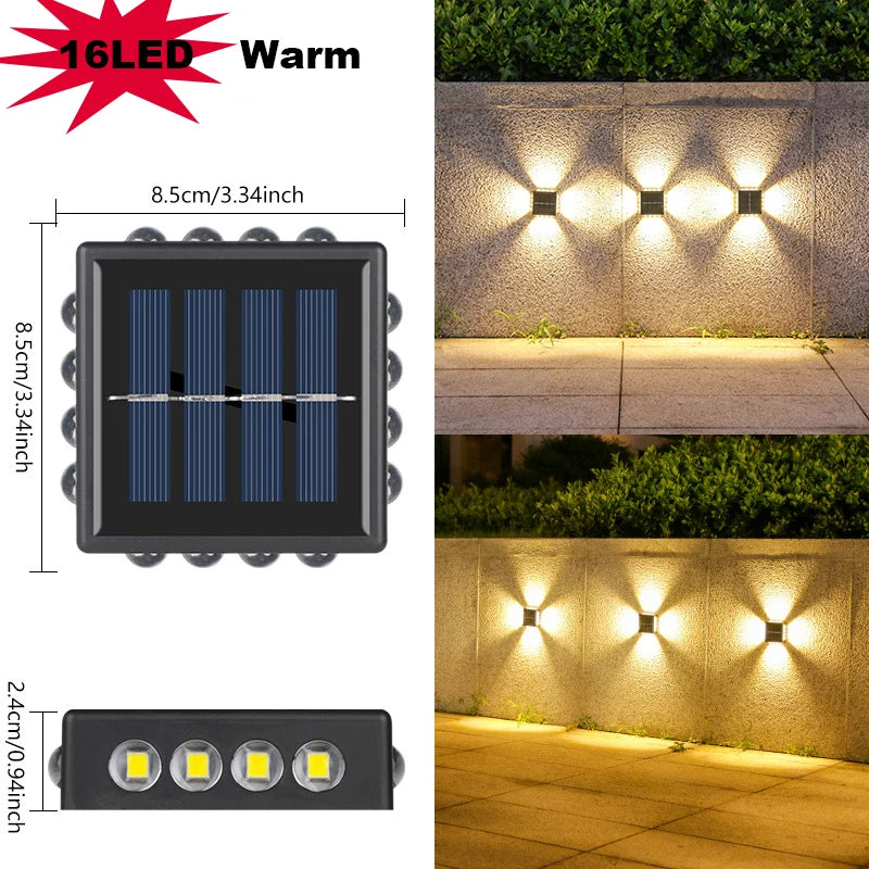 Solar-Powered LED Wall Lamp Outdoor