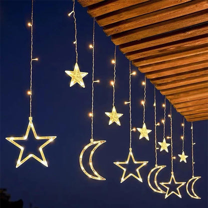 Solar Powered Star Moon String Lights