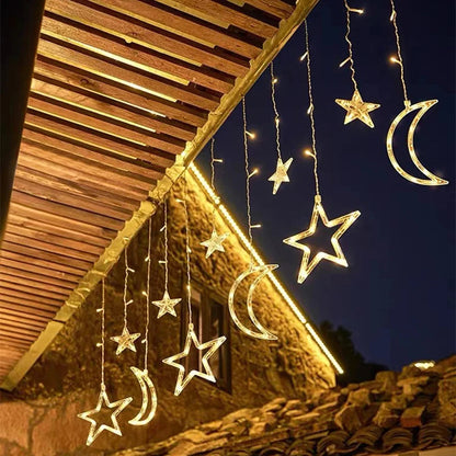 Solar Powered Star Moon String Lights