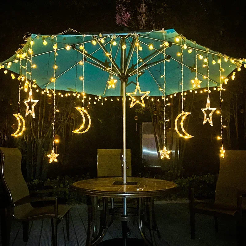 Solar Powered Star Moon String Lights