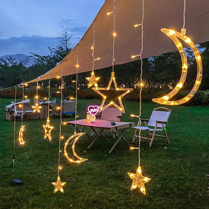 Solar Powered Star Moon String Lights