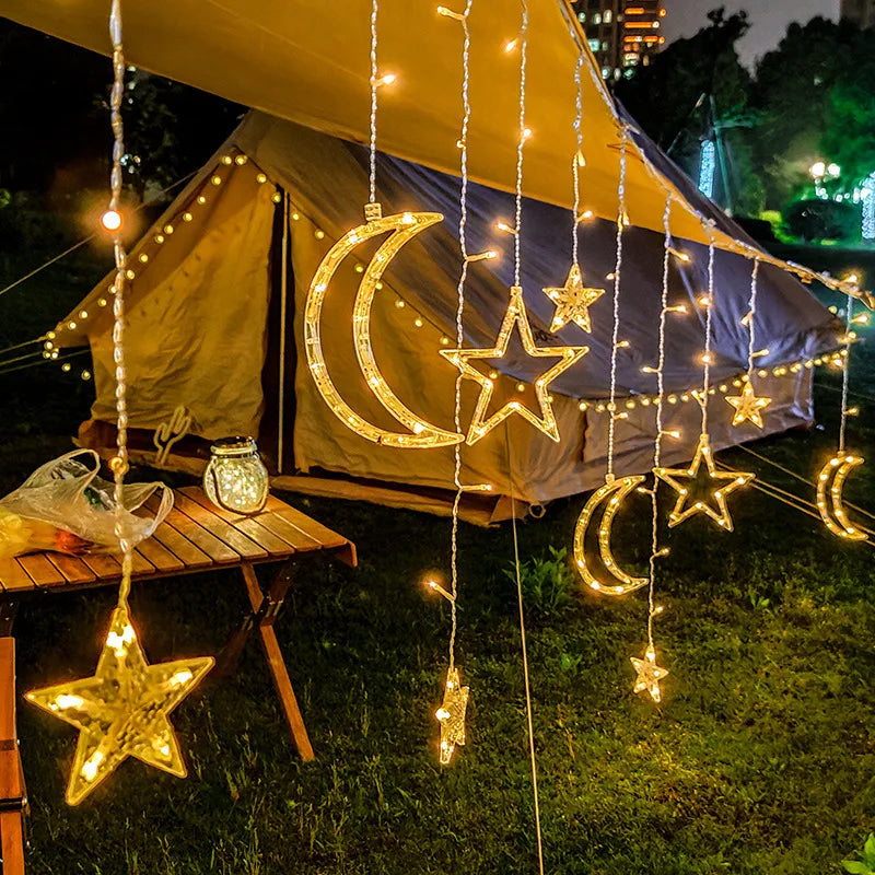 Solar Powered Star Moon String Lights