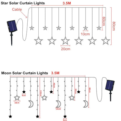 Solar Powered Star Moon String Lights