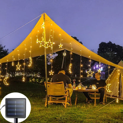 Solar Powered Star Moon String Lights