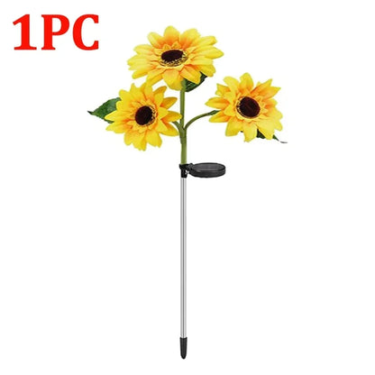 Solar Yellow Sunflower LED Lights