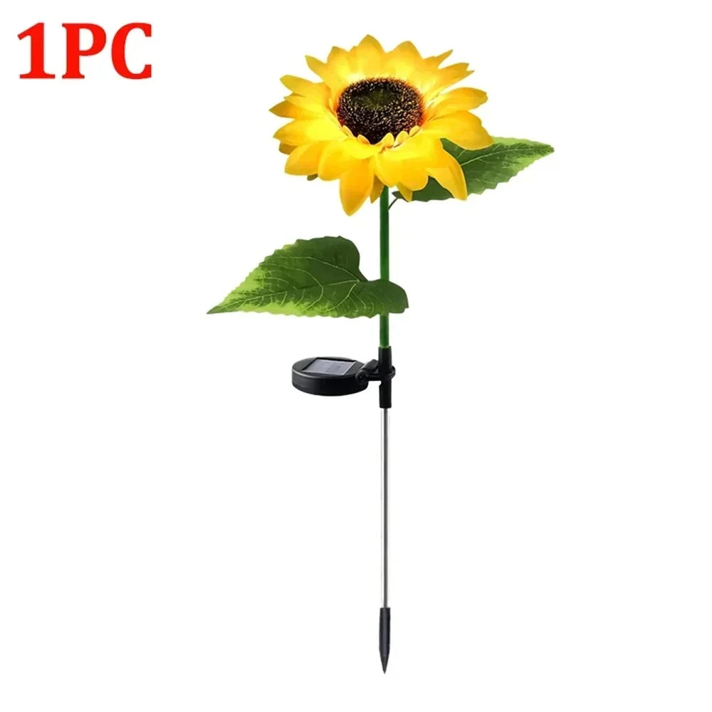 Solar Yellow Sunflower LED Lights