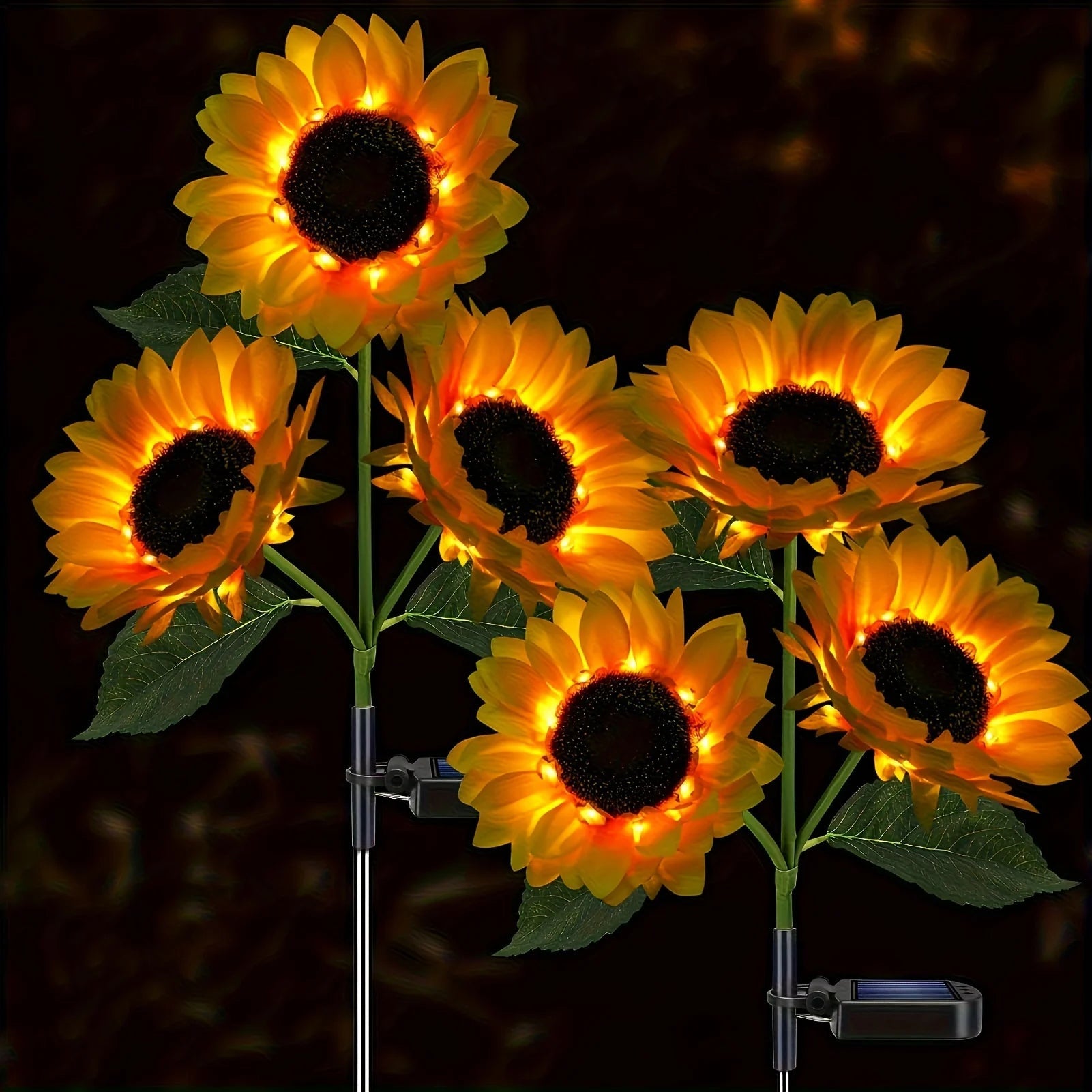 Solar Yellow Sunflower LED Lights