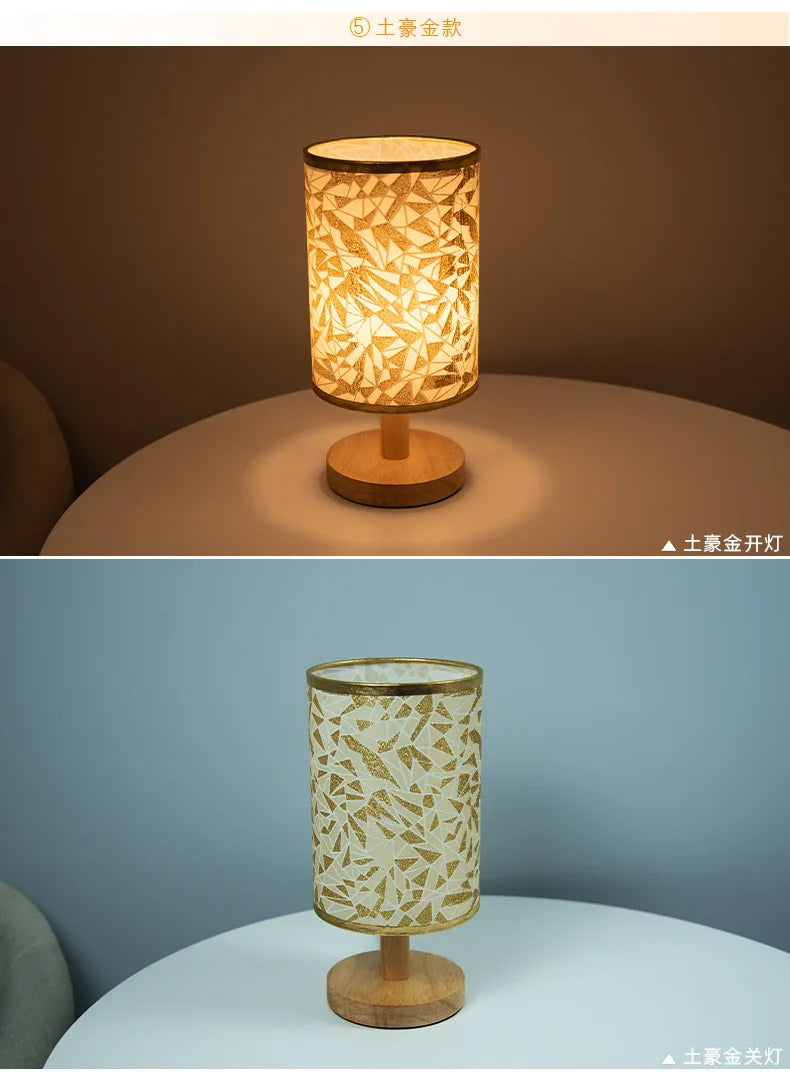 Solid Wood LED Nightstand Lamp