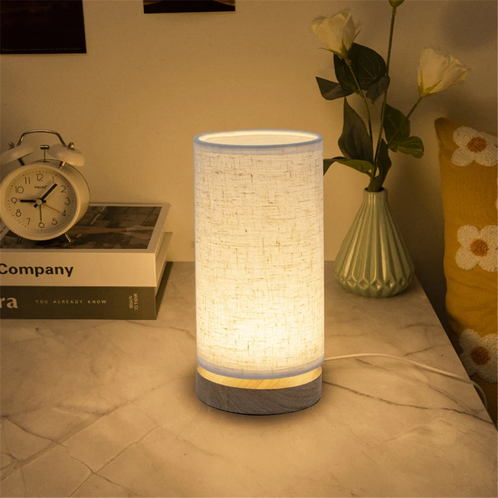 Solid Wood LED Table Lamp