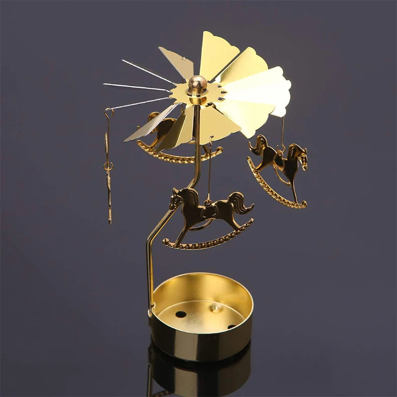 Spinning Metal Candle Holder Carousel