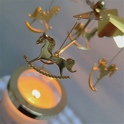 Spinning Metal Candle Holder Carousel