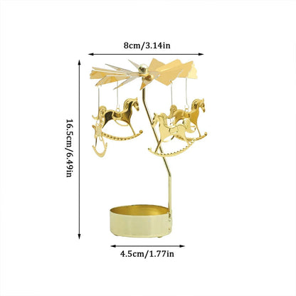 Spinning Metal Candle Holder Carousel