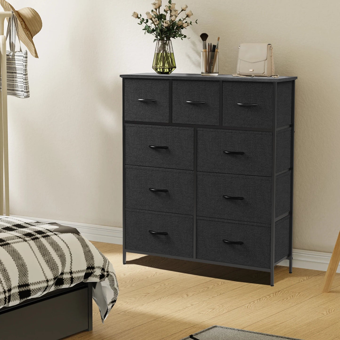 Stylish 9-Drawer Fabric Storage Dresser