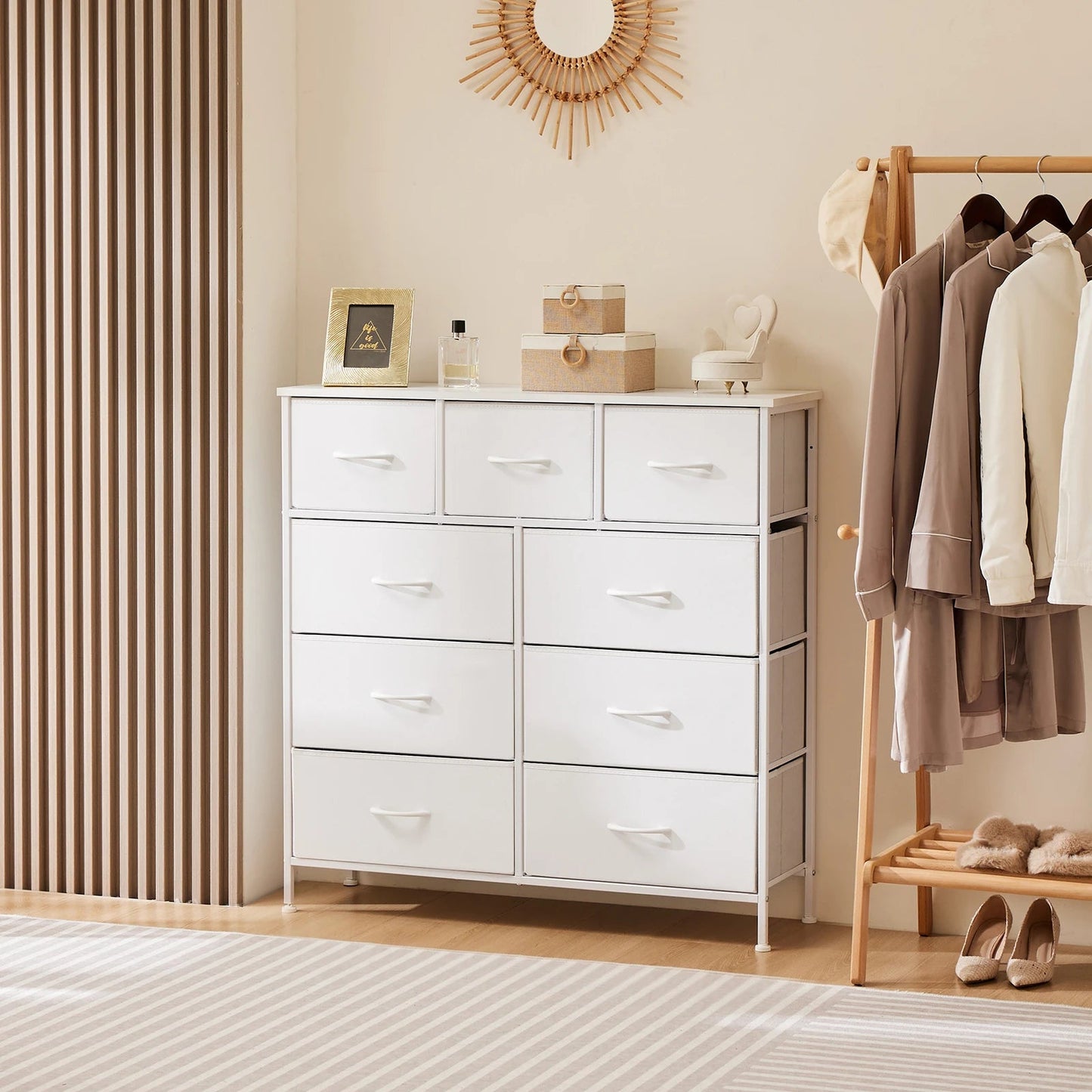 Stylish 9-Drawer Fabric Storage Dresser