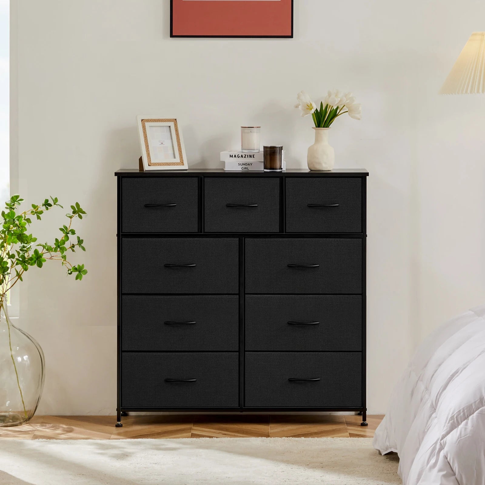 Stylish 9-Drawer Fabric Storage Dresser