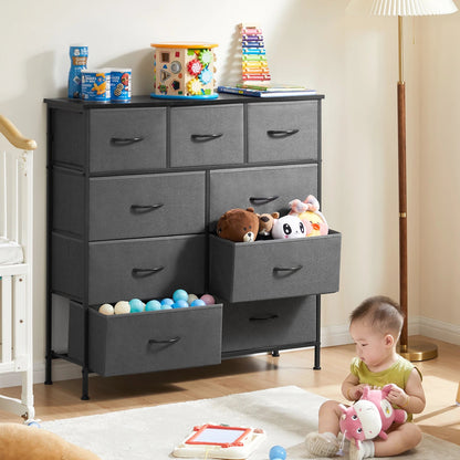 Stylish 9-Drawer Fabric Storage Dresser