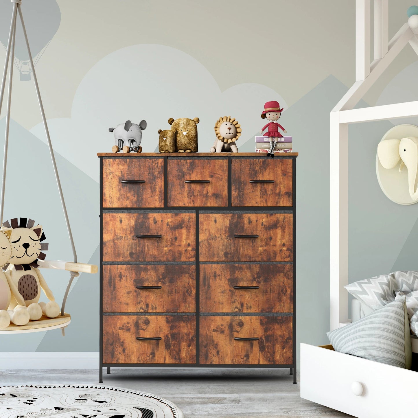 Stylish 9-Drawer Fabric Storage Dresser