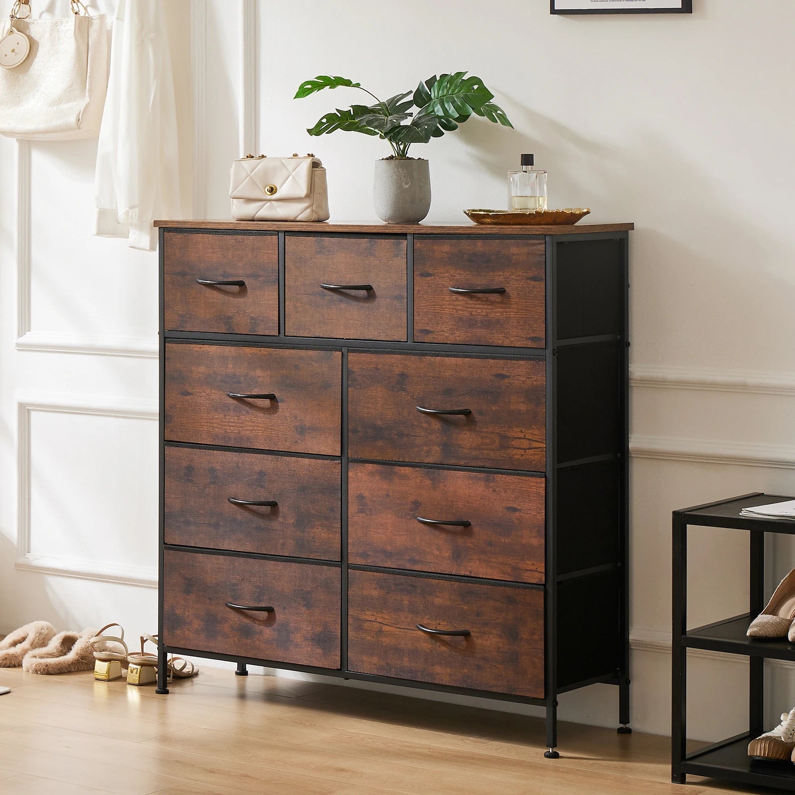 Stylish 9-Drawer Fabric Storage Dresser