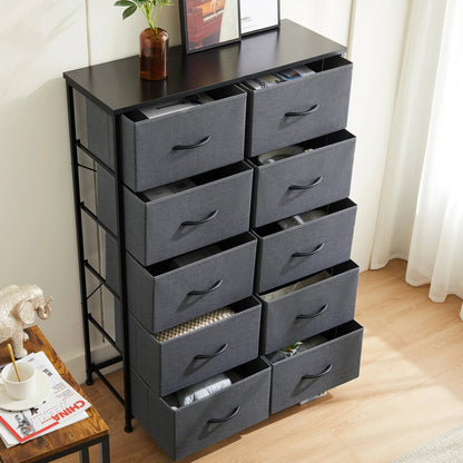 Stylish JHK Fabric Drawer Nightstand