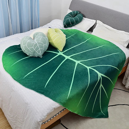 Super Soft Green Leaf Blanket