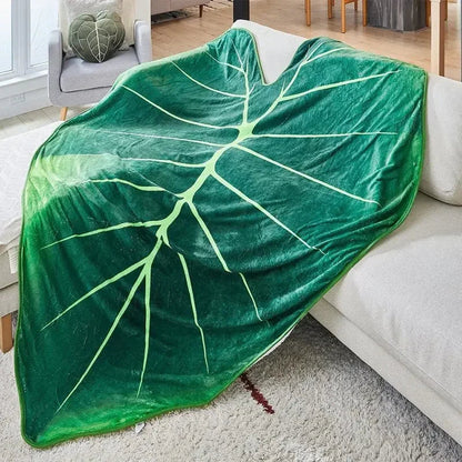 Super Soft Green Leaf Blanket