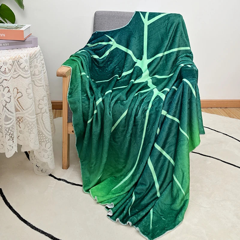 Super Soft Green Leaf Blanket