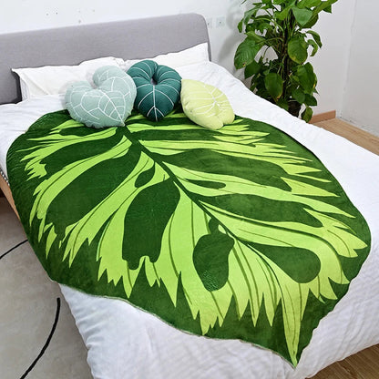 Super Soft Green Leaf Blanket