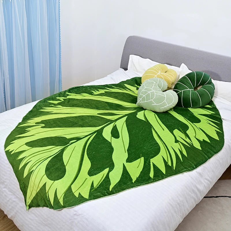 Super Soft Green Leaf Blanket